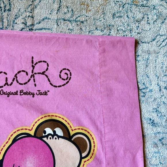 Bobby Jack Original Don't Burst My Bubble Pillow Case 20”x 30” Y2K Pink Monkey - Picture 4 of 7